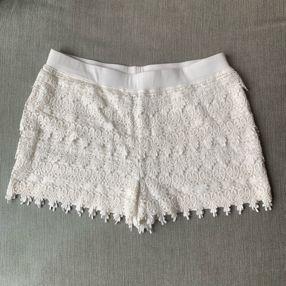 Express White Lace Shorts